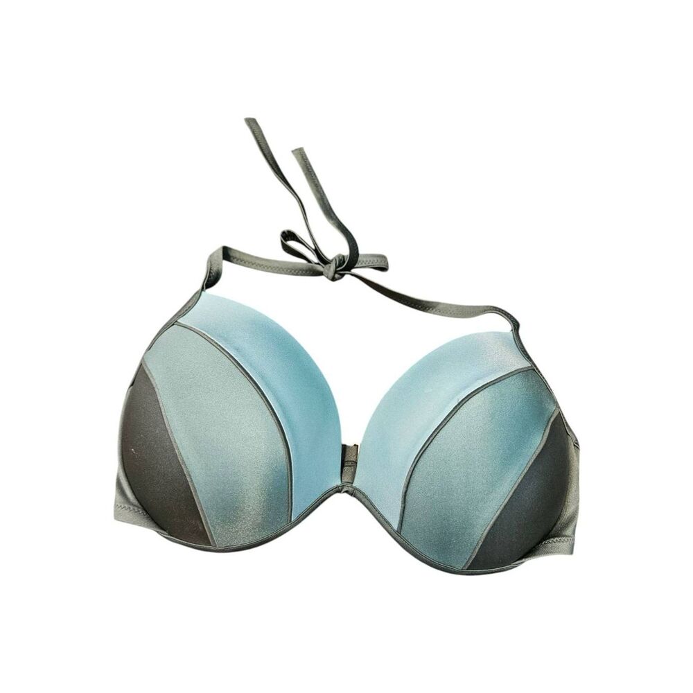 Shade & Shore Green Gray Bikini Top 38DD underwired